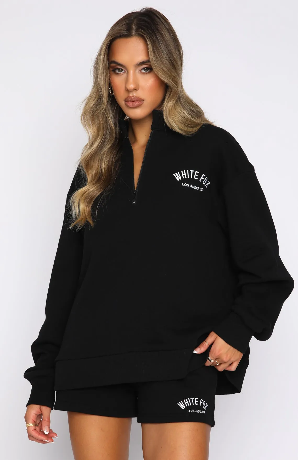 The Highest Demand Zip Front Sweater Black