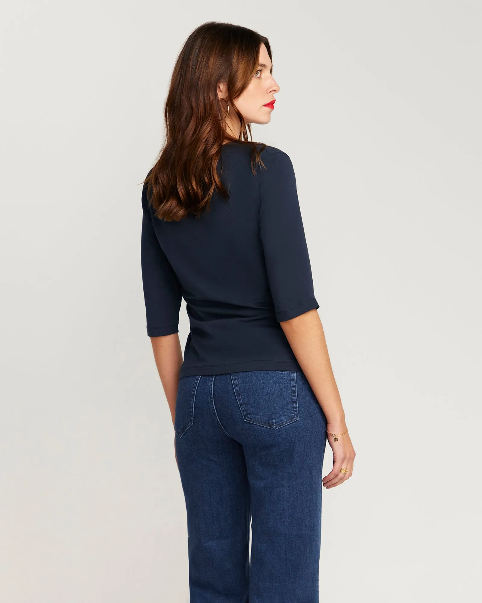 The Scoop Neck French Top - Navy Bleu