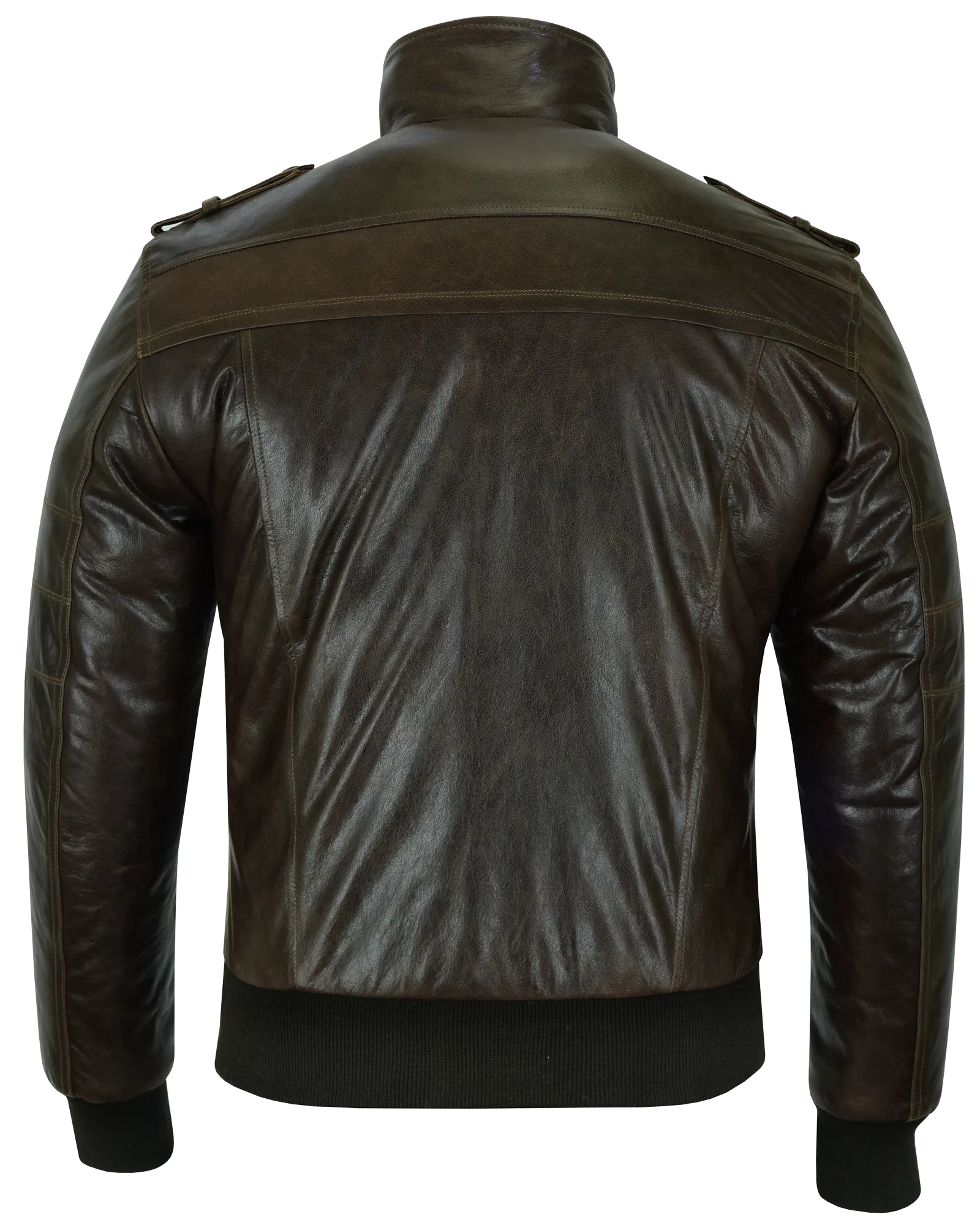 Vance Leather Men's Vincent Brown Waxed Premium Cowhide Motorcycle Leather Jacket with Removable hood