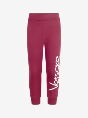 Versace Boys Burgundy Logo Joggers