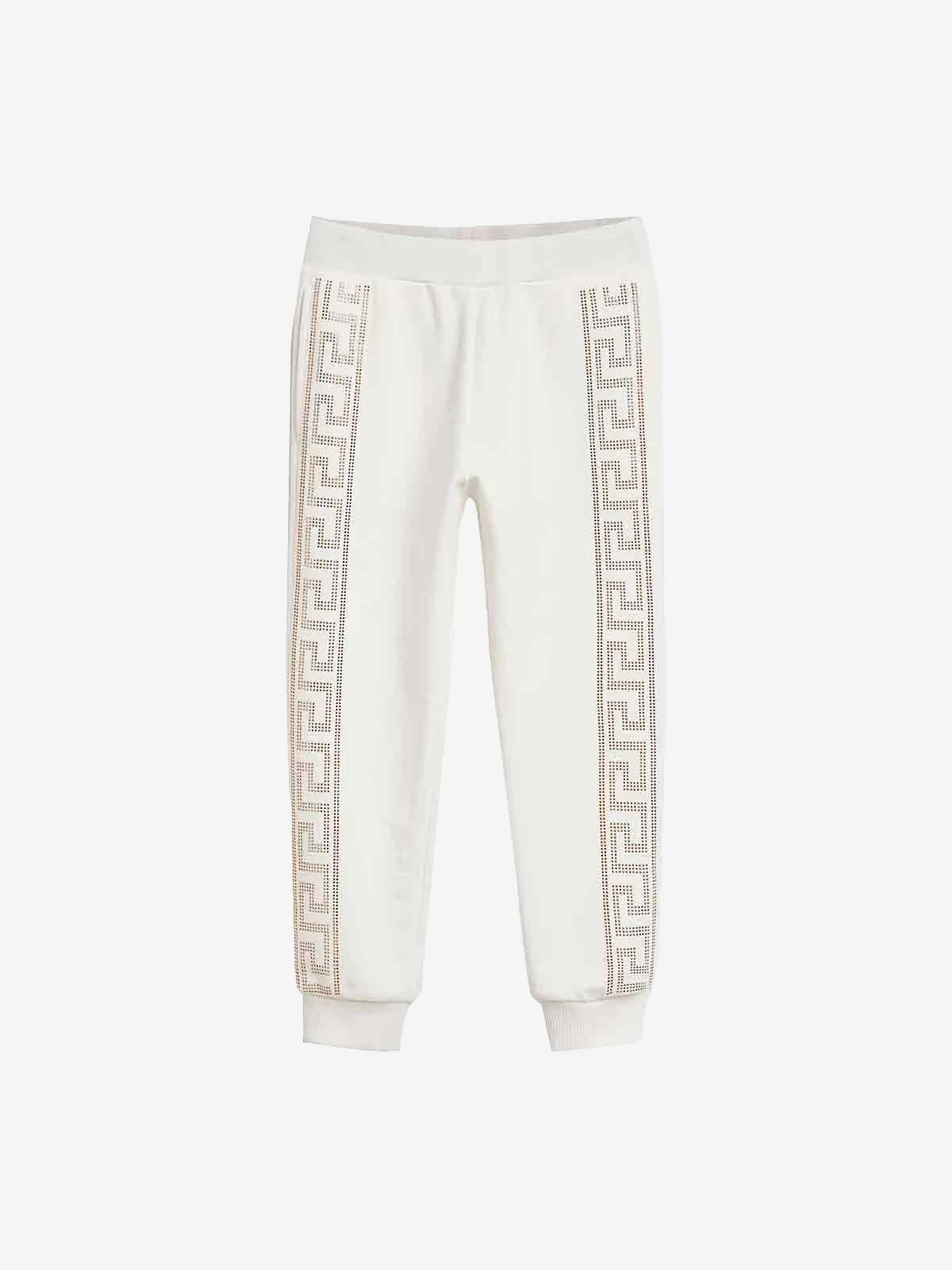 Versace Girls Ivory & Gold Cotton Joggers