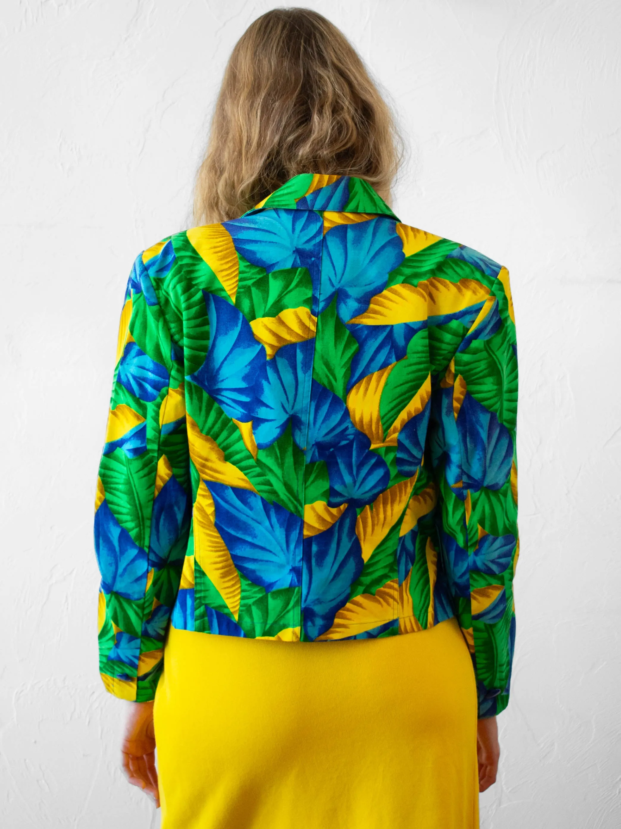 Vintage 1980s Guy Laroche Tropical Floral Blazer M