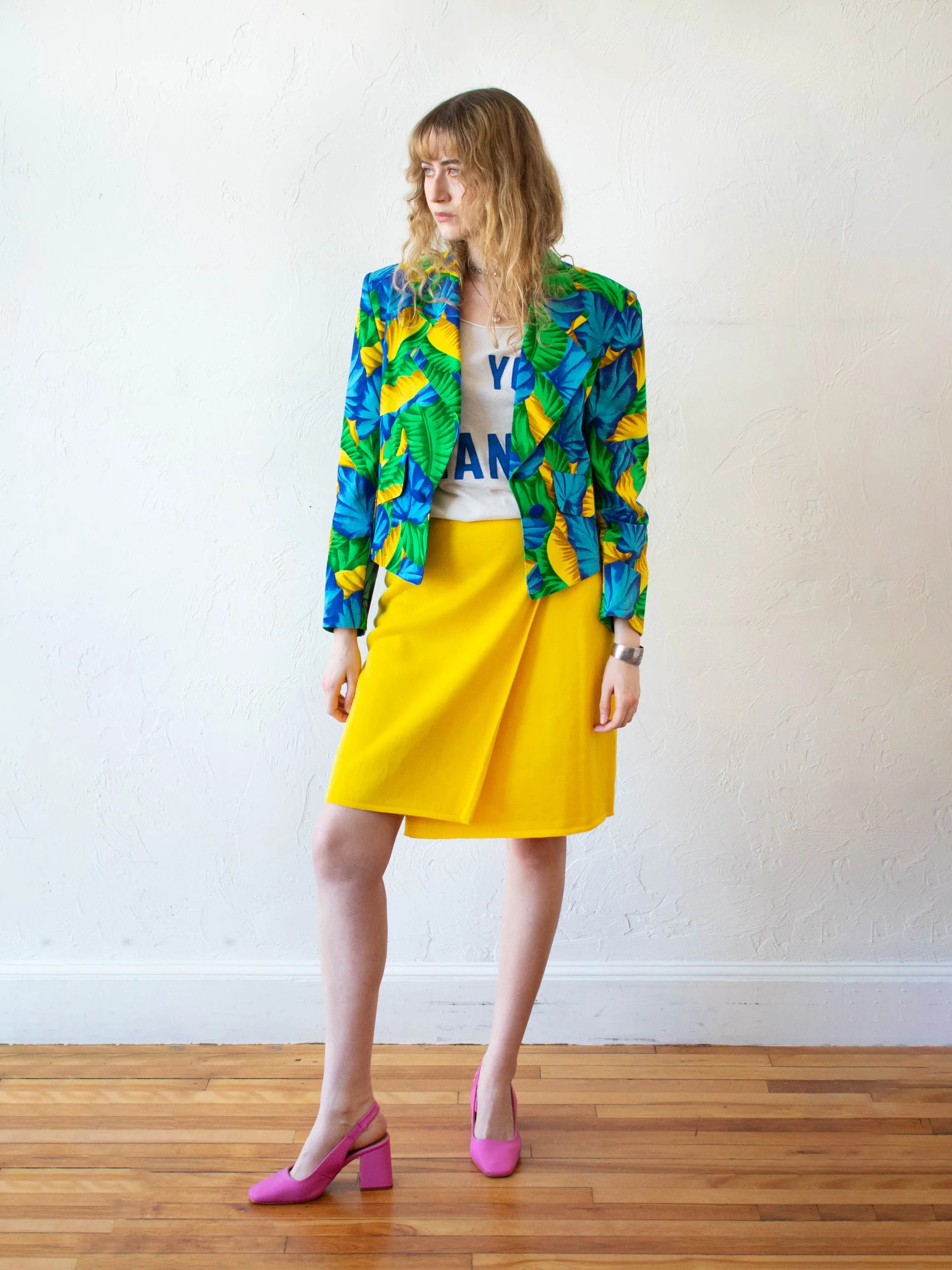 Vintage 1980s Guy Laroche Tropical Floral Blazer M