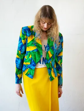 Vintage 1980s Guy Laroche Tropical Floral Blazer M