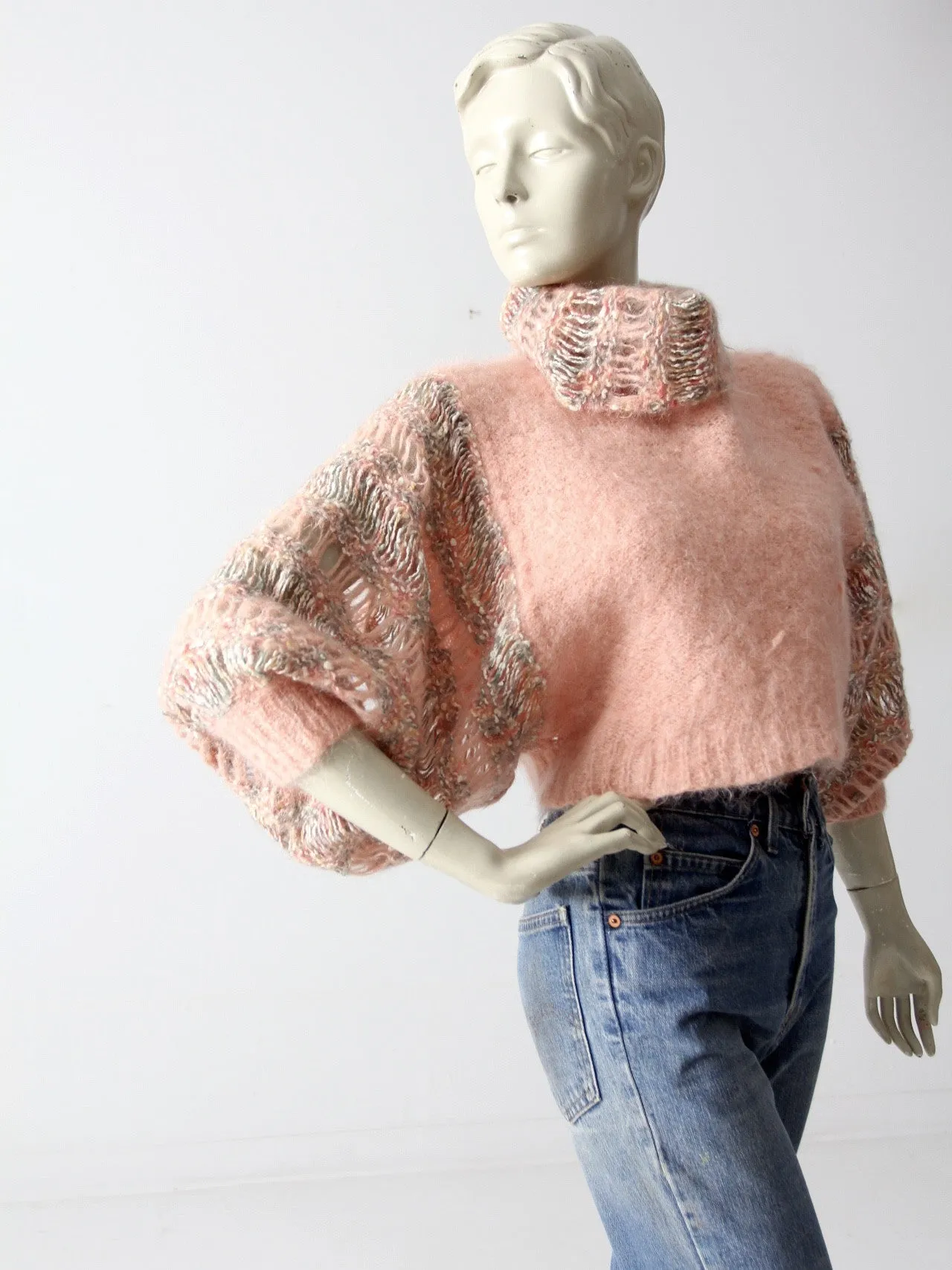 vintage crop turtleneck sweater