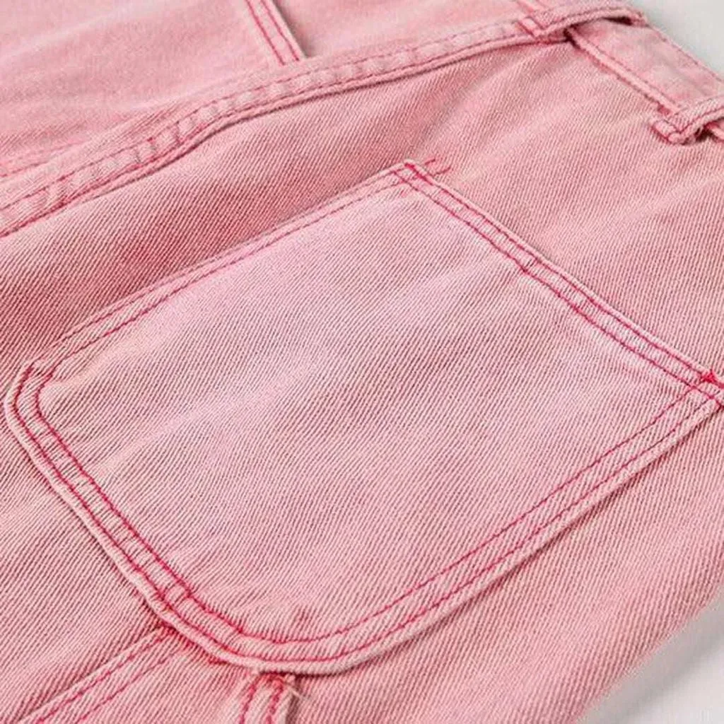 Vintage pink women's baggy jeans