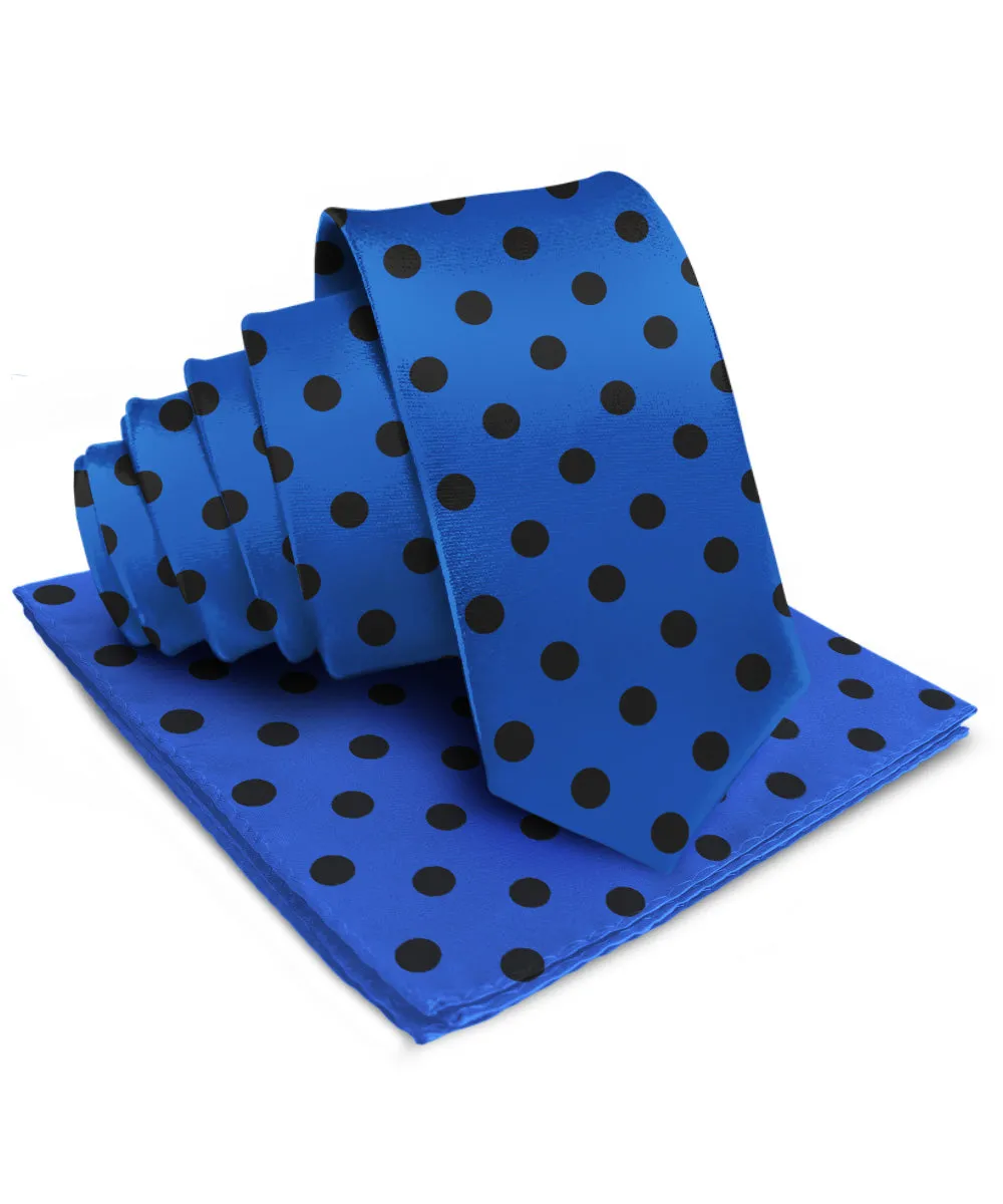 Vittorio Farina Men's Polka Dot Satin Necktie & Pocket Square in Gift Box