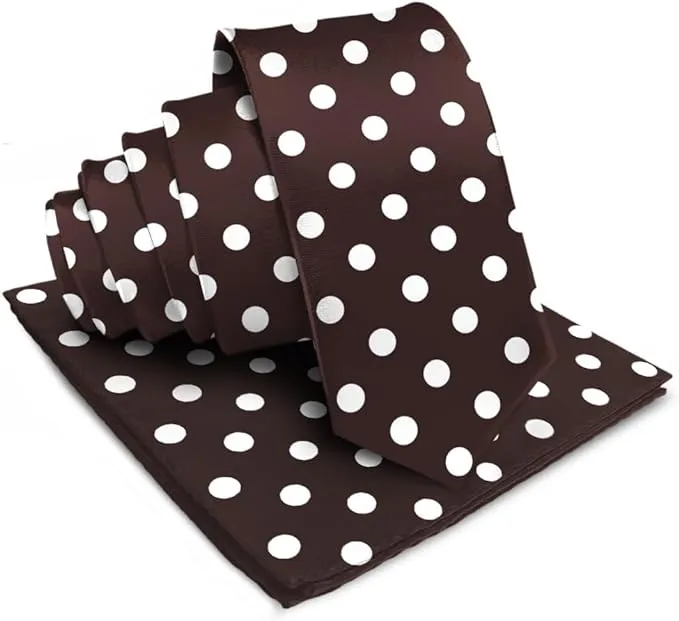 Vittorio Farina Men's Polka Dot Satin Necktie & Pocket Square in Gift Box