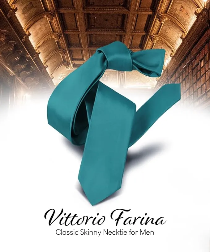 Vittorio Farina Men's Satin Skinny Necktie