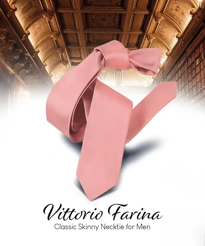 Vittorio Farina Men's Satin Skinny Necktie