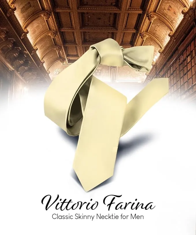 Vittorio Farina Men's Satin Skinny Necktie