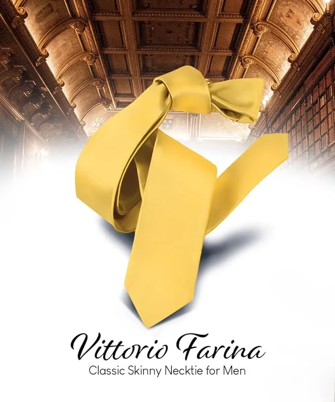 Vittorio Farina Men's Satin Skinny Necktie