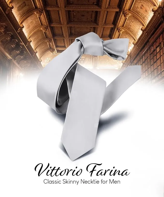 Vittorio Farina Men's Satin Skinny Necktie