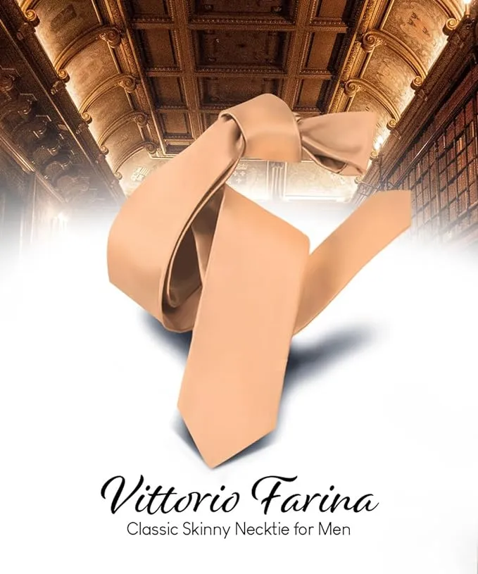 Vittorio Farina Men's Satin Skinny Necktie