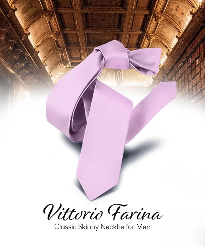 Vittorio Farina Men's Satin Skinny Necktie