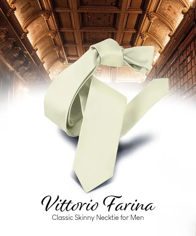 Vittorio Farina Men's Satin Skinny Necktie