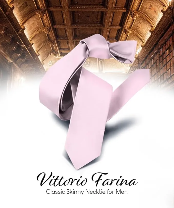 Vittorio Farina Men's Satin Skinny Necktie