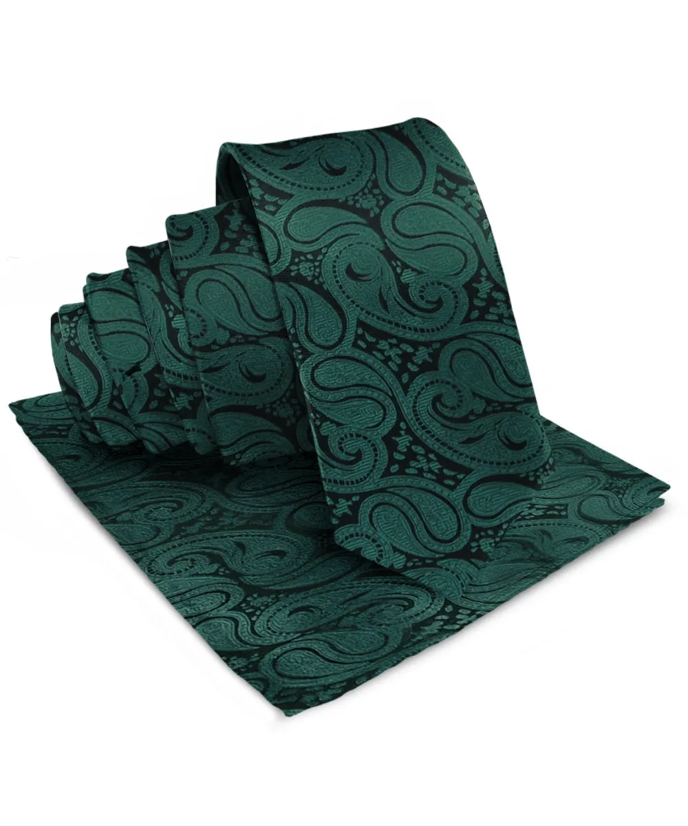 Vittorio Farina Men's Woven Paisley Necktie & Pocket Square