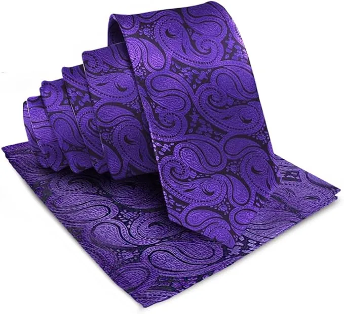 Vittorio Farina Men's Woven Paisley Necktie & Pocket Square