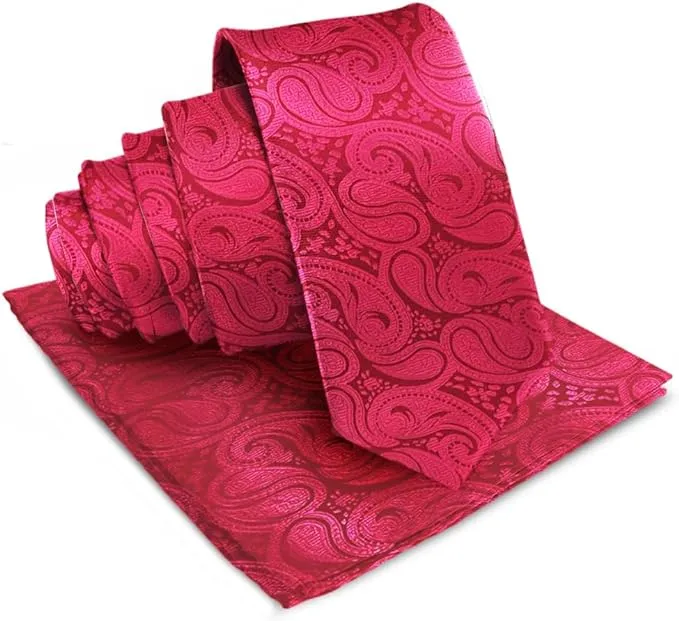 Vittorio Farina Men's Woven Paisley Necktie & Pocket Square