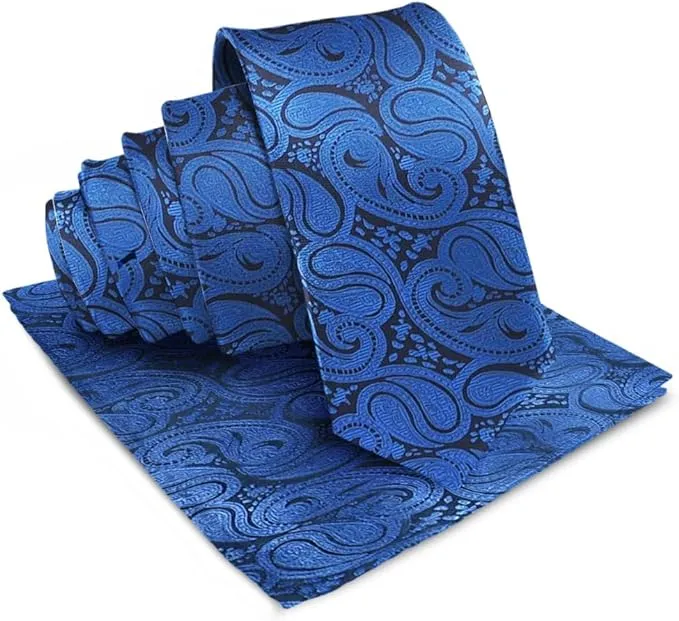 Vittorio Farina Men's Woven Paisley Necktie & Pocket Square