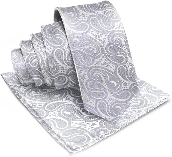 Vittorio Farina Men's Woven Paisley Necktie & Pocket Square