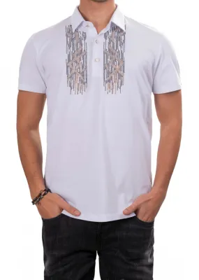 White Mirror Effect Rhinestone Tee