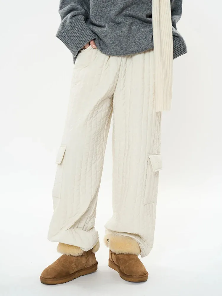 Women's Cozy Luxury Elastic Waist Cargo Pants