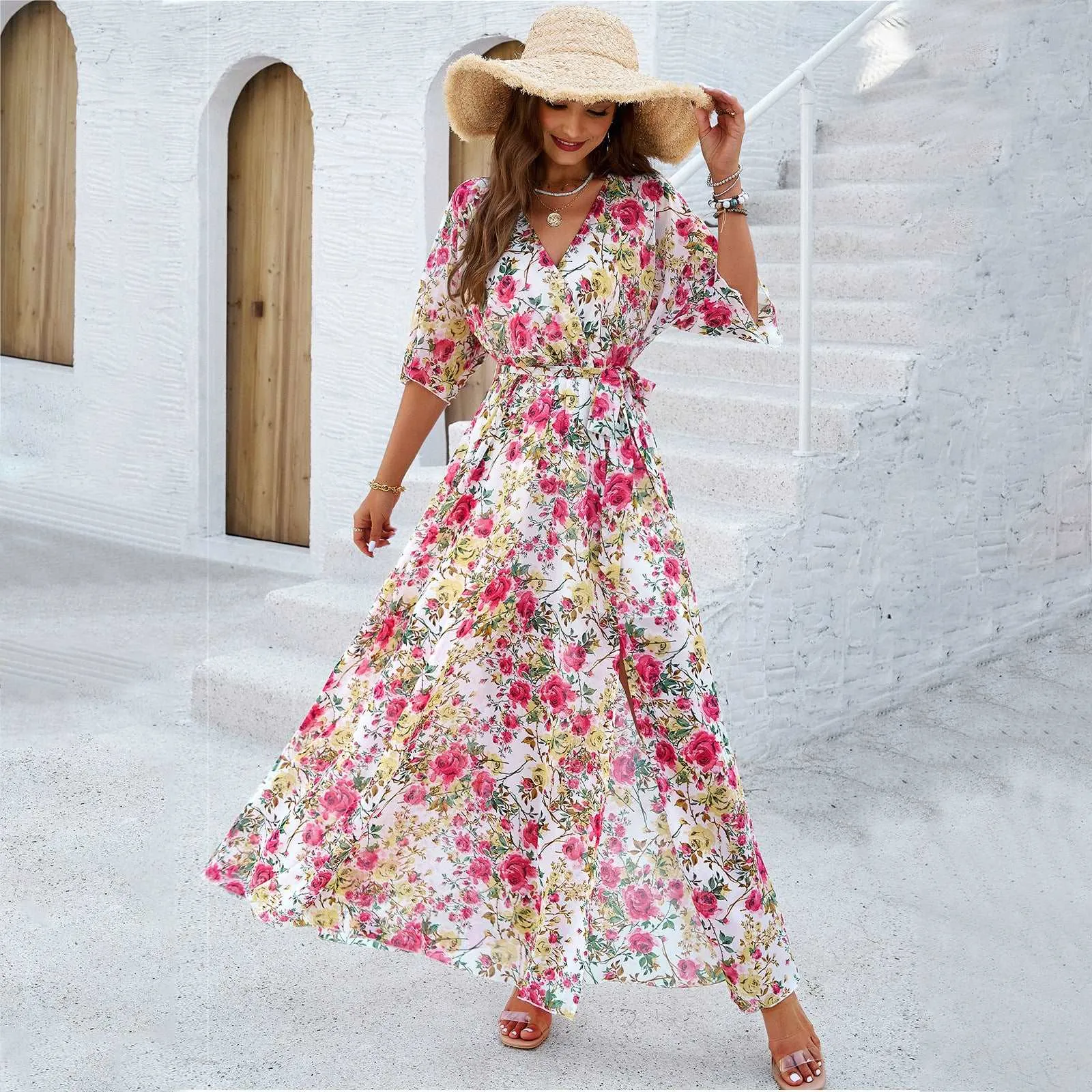 Women's Elegant Printed Maxi Dress