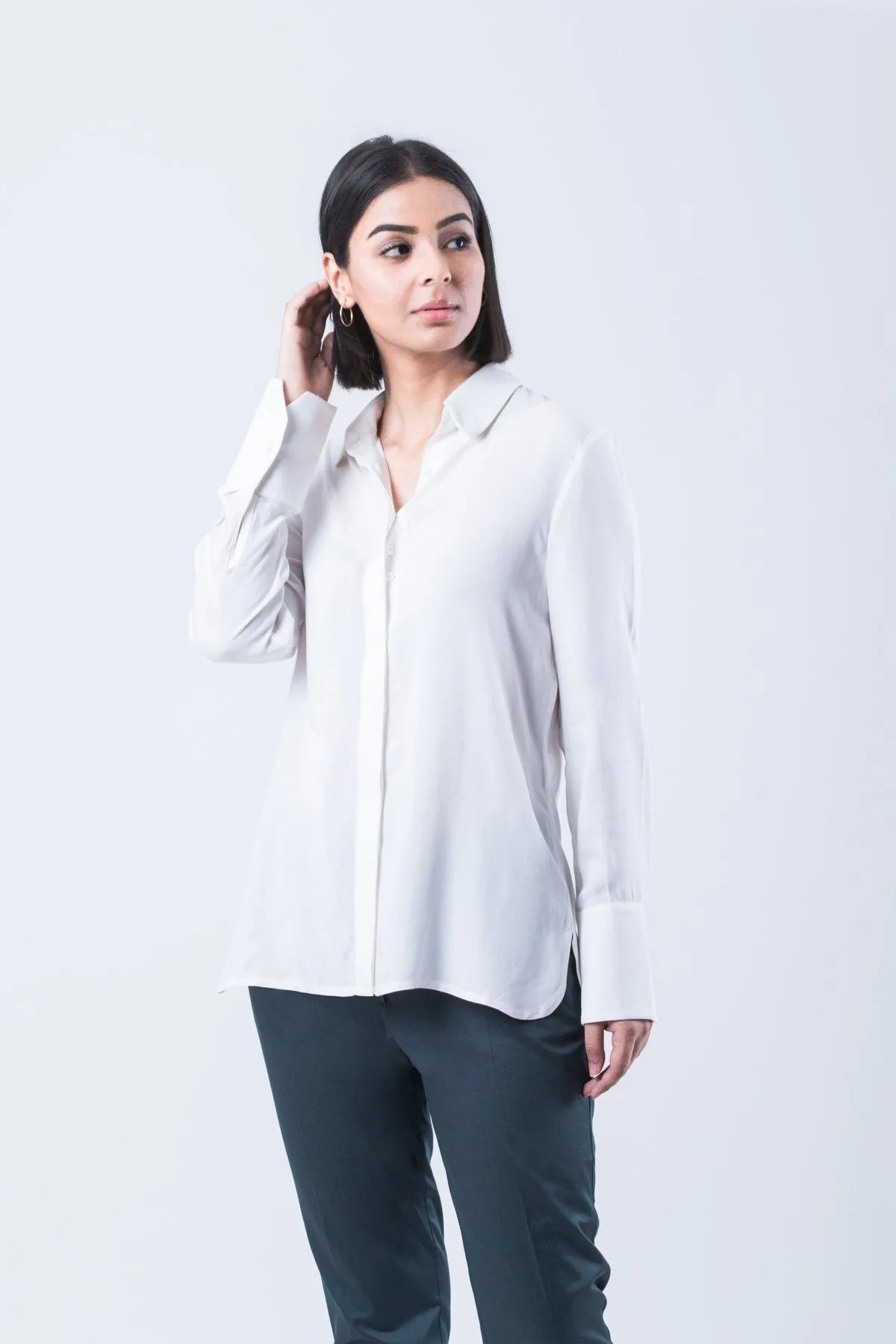 Women's formal white Relaxed Shirt