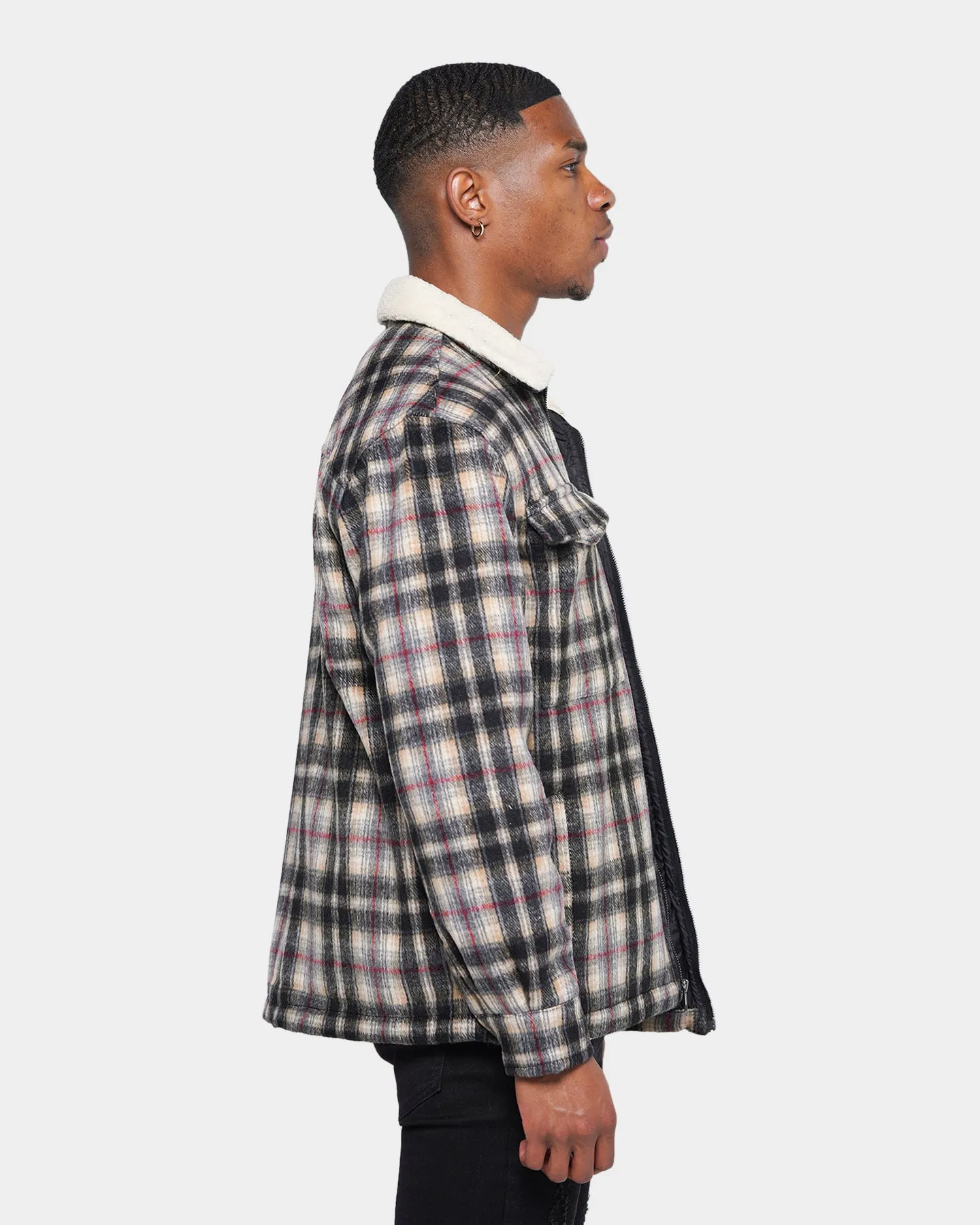 XXIII Tex Sherpa Flannel Jacket Black/White/Red