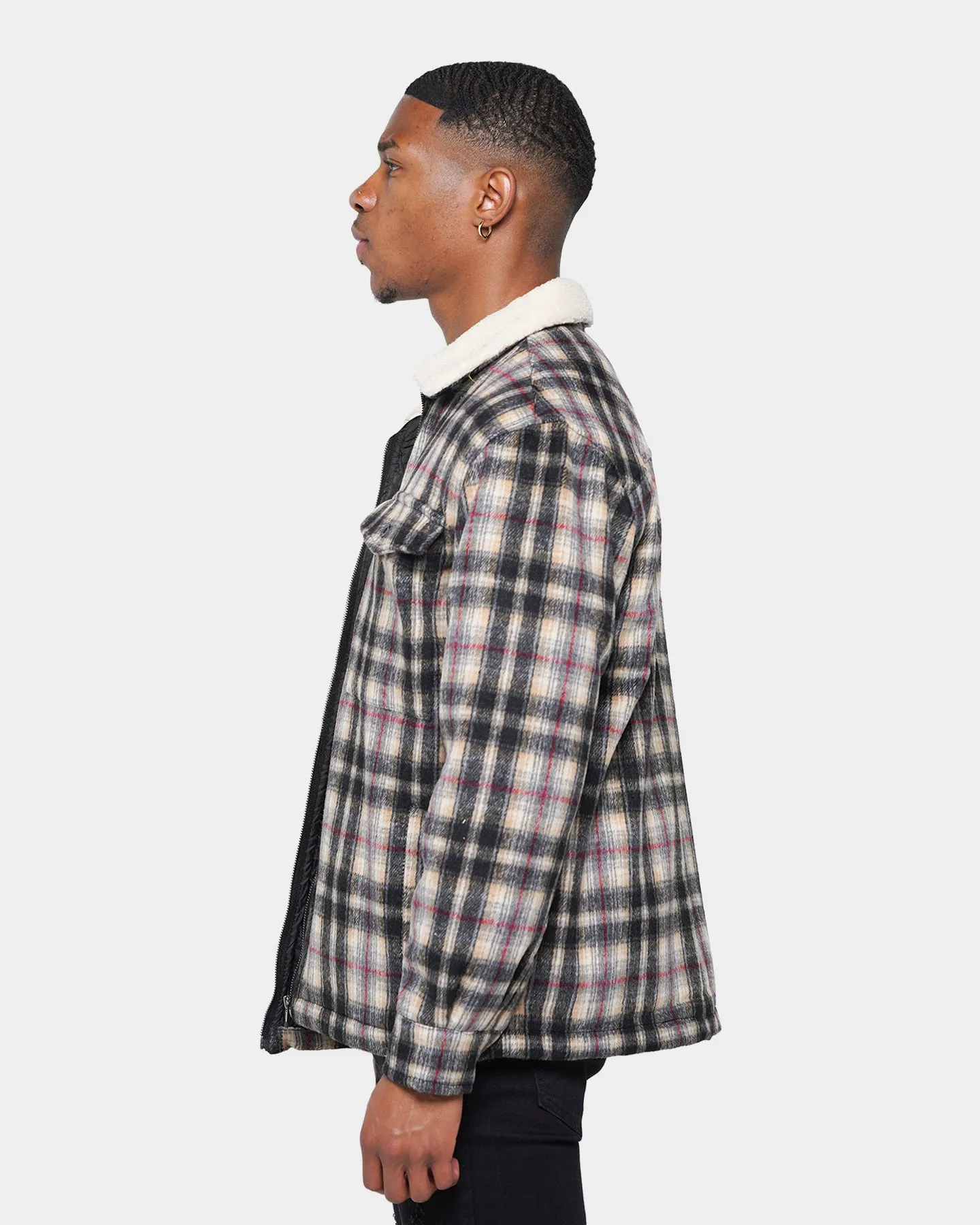 XXIII Tex Sherpa Flannel Jacket Black/White/Red