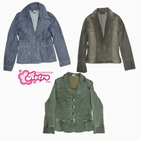 Y2K Grunge In Rome Denim Blazer Jacket