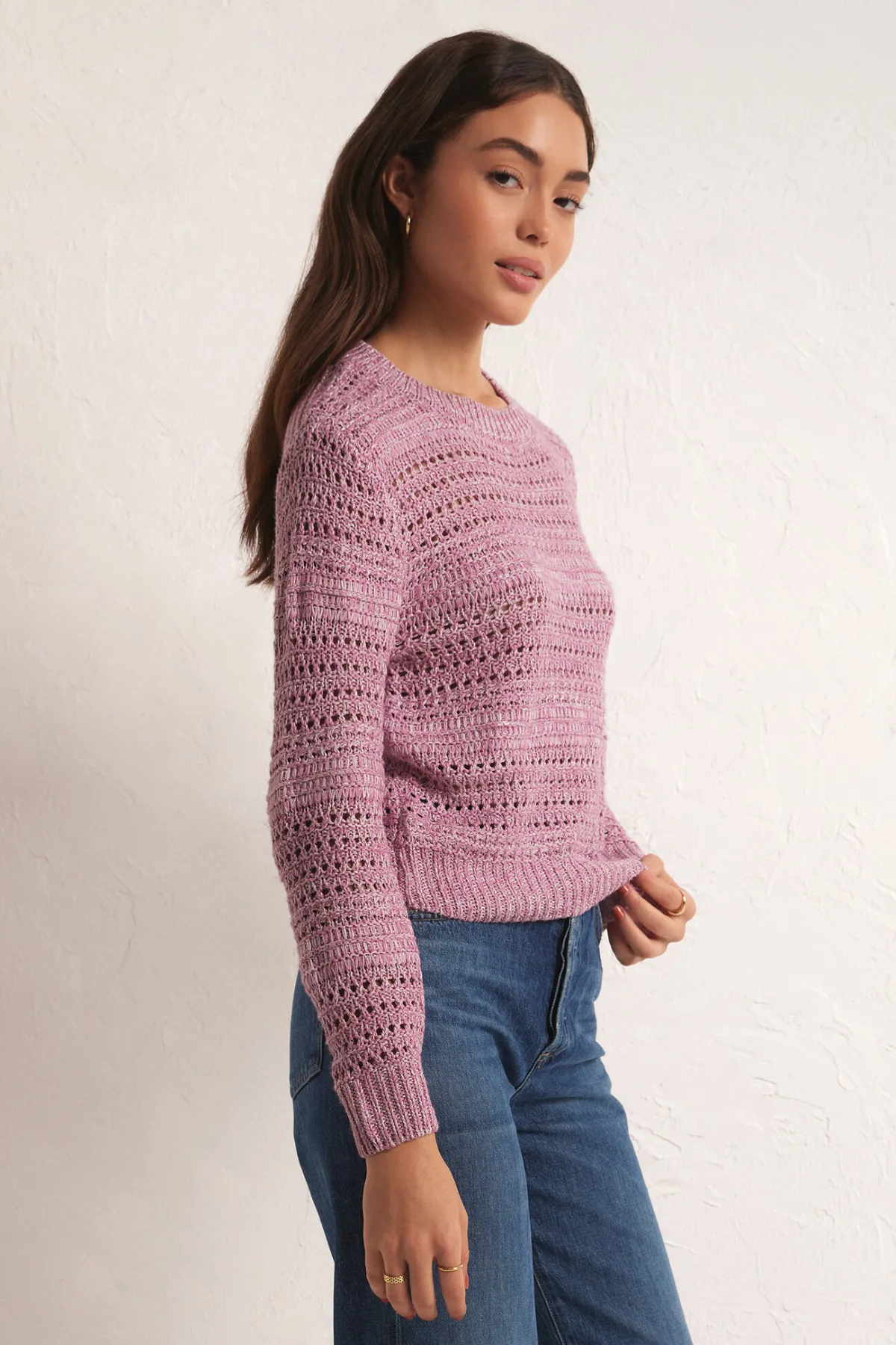 Z SUPPLY - MONTALVO CREW NECK SWEATER DUSTY ORCHID