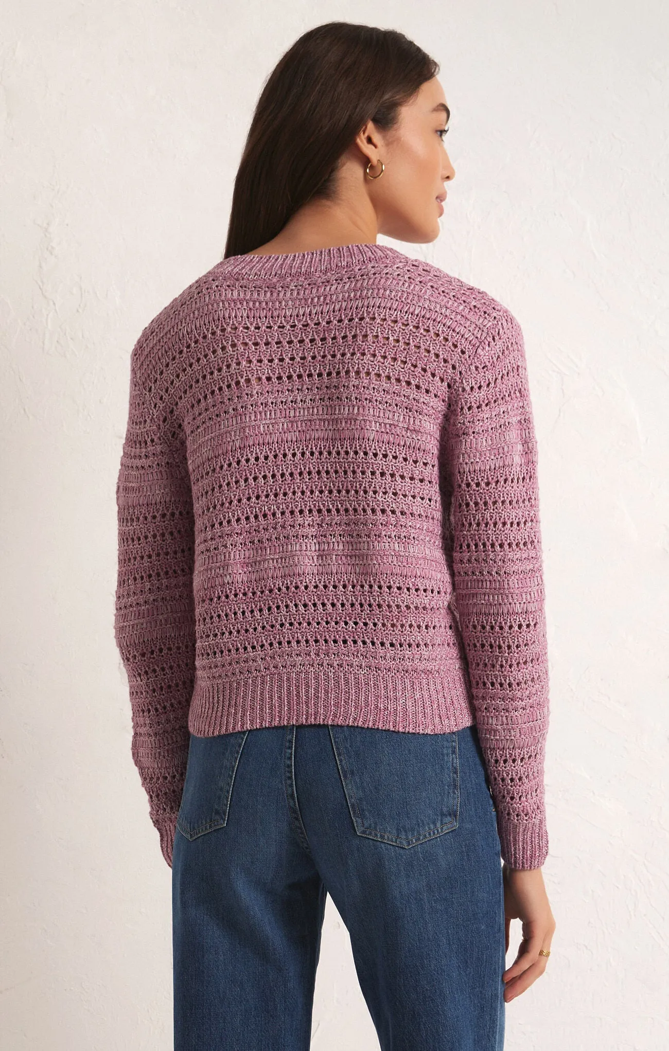 Z SUPPLY - MONTALVO CREW NECK SWEATER DUSTY ORCHID