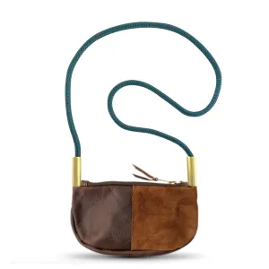 Zip Crossbody in Brown Leather