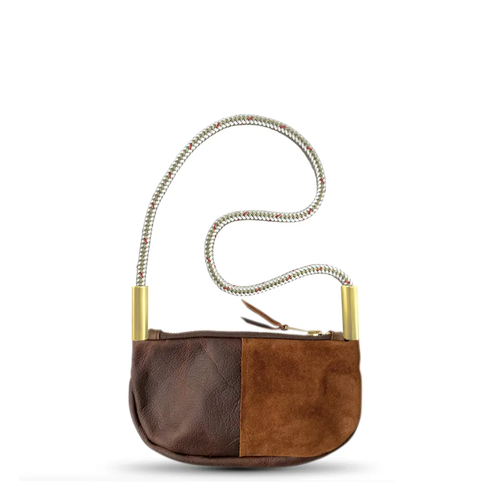 Zip Crossbody in Brown Leather