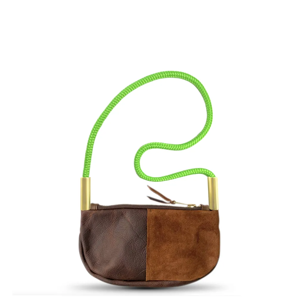 Zip Crossbody in Brown Leather