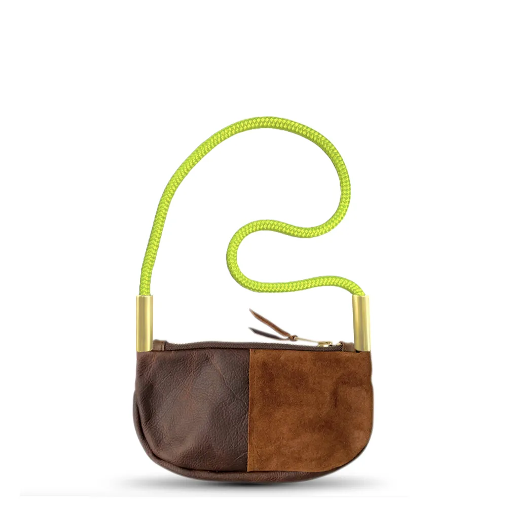 Zip Crossbody in Brown Leather