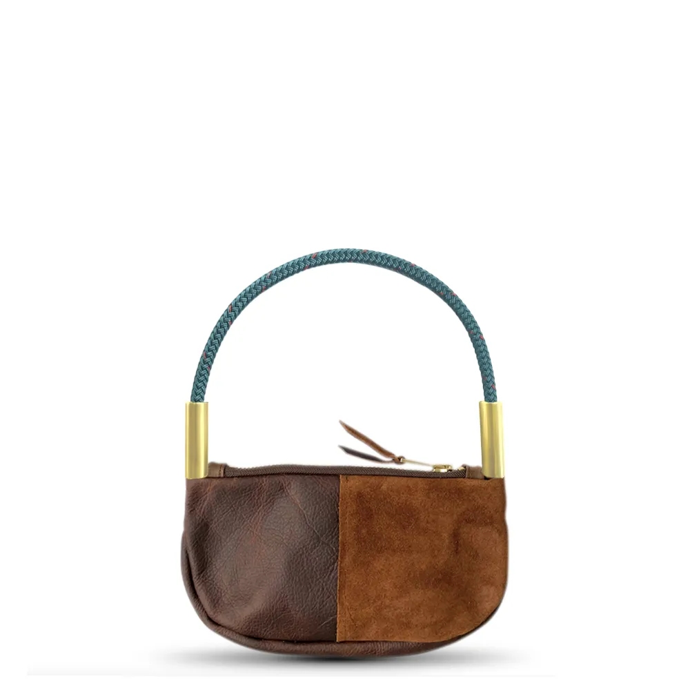 Zip Crossbody in Brown Leather