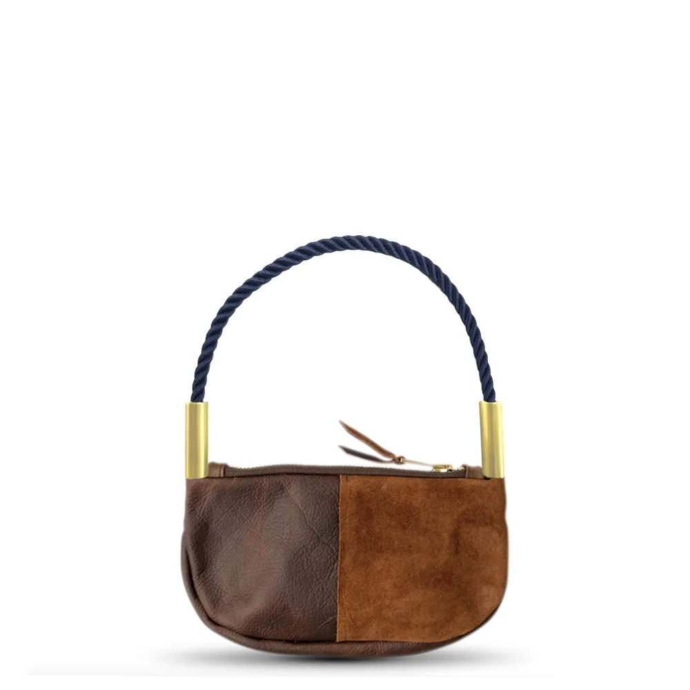 Zip Crossbody in Brown Leather