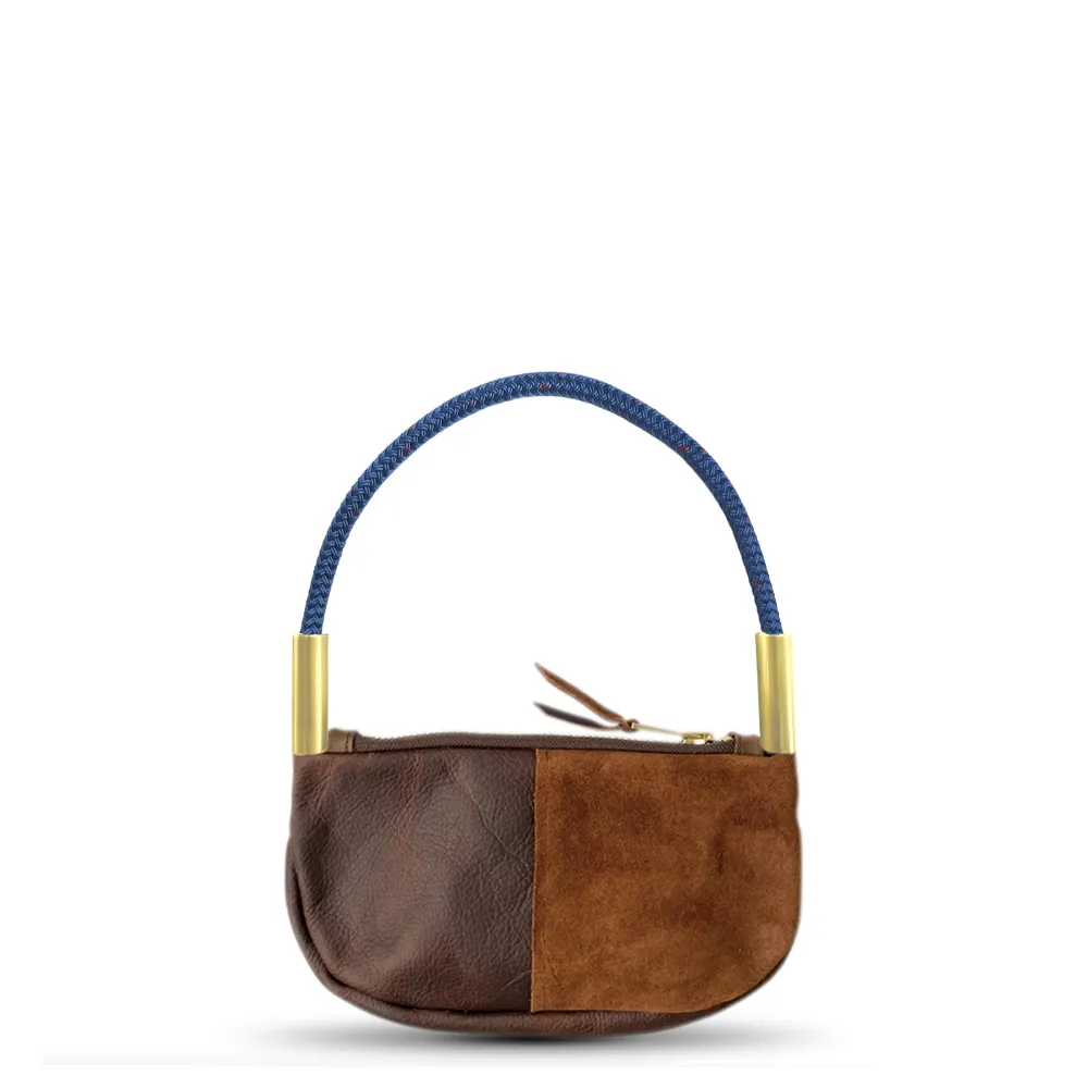 Zip Crossbody in Brown Leather